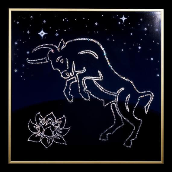 Bức tranh pha lê Swarovski “Bull and the sky” – countour