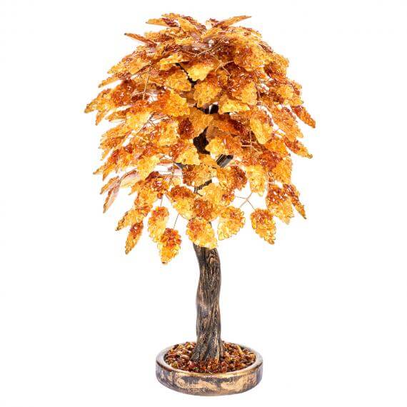 Cây tài lộc bằng hổ phách. Chiều cao 62 cm.