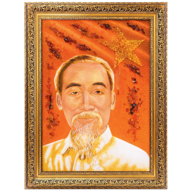 Tranh hổ phách “Hồ Chí Minh” 78×98 cm