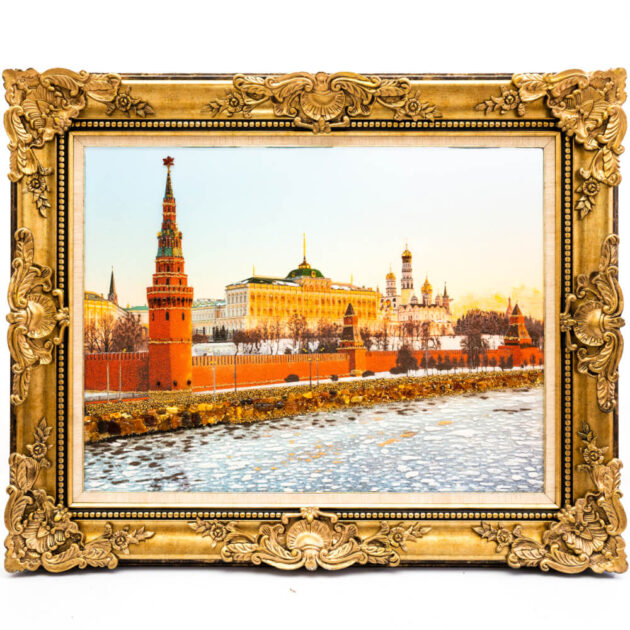 Tranh hổ phách “Đại Cung điện Kremlin” 108×88 cm