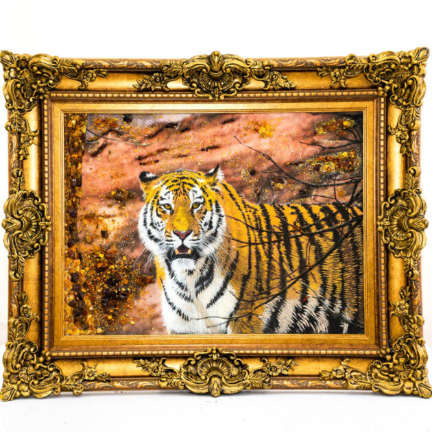 Tranh hổ phách “Tiger” 108×88 cm